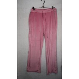 Juicy Couture Women's Pink Velour Track Pants M Y2K Drawstring Lounge Wide Leg